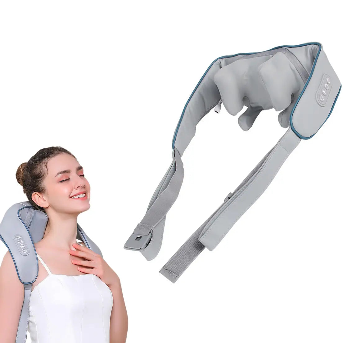 Foreverlily 26W Wireless Neck and Shoulder Massager with Brushless Motor – Deep Tissue Kneading Massage Shawl with Heat Therapy